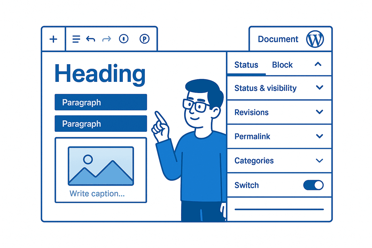 Przykład panelu administracyjnego WordPress (Edytor Gutenberg)